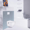 Laufen Cleanet NAVIA Douche WC 40.5x58x37cm diepspoel incl. closetzitting met deksel en softclose keramiek Glans Wit SW258682