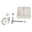 Plieger Seattle wastafelpack compleet met overloop 45x45cm met wastafelkraan, designsifon en bevestigingsset wit SW96157