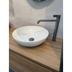 INK Convex 40 Opbouw Waskom - 40x40x13cm - rond - natuursteen - Mat wit marmer SW1176120