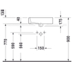 Duravit Vero opbouwwastafel onderzijde geslepen met bevestiging 50x47cm met kraangat en overloop met wondergliss wit 0292801