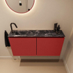 MONDIAZ TURE-DLUX 100cm toiletmeubel Fire. EDEN wastafel Lava positie links. Met 1 kraangat. SW1103795