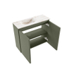 MONDIAZ TURE-DLUX 60cm toiletmeubel Army. EDEN wastafel Frappe positie links. Zonder kraangat. SW1102644