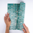 The Mosaic Factory Amsterdam mozaïektegel - 32.2x32.2cm - wand en vloertegel - Vierkant - Glas Turquoise glans SW654804
