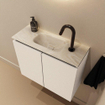 MONDIAZ TURE-DLUX 60cm toiletmeubel Talc. EDEN wastafel Ostra positie midden. Met 1 kraangat. SW1104647