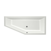 Xenz Society Compact ligbad - 170x75cm - met overloop - zonder afvoer - Hoekopstelling rechts - Acryl Edelweiss mat SW102930