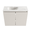 MONDIAZ TURE-DLUX 60cm toiletmeubel Linen. EDEN wastafel Ostra positie links. Zonder kraangat. SW1104920