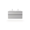 Duravit Me by starck dubbele wastafel 130x49cm 2 kraangaten met overloop wit SW88244