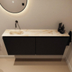 MONDIAZ TURE-DLUX 120cm toiletmeubel Urban. EDEN wastafel Frappe positie links. Zonder kraangat. SW1102642