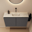 MONDIAZ TURE-DLUX 80cm toiletmeubel Dark Grey. EDEN wastafel Ostra positie midden. Zonder kraangat. SW1104797