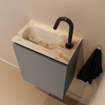 MONDIAZ TURE-DLUX 40cm toiletmeubel Smoke. EDEN wastafel Frappe positie links. Met 1 kraangat. SW1103019