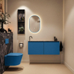 MONDIAZ TURE-DLUX 120cm toiletmeubel Jeans. EDEN wastafel Lava positie links. Met 1 kraangat. SW1103866