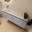 MONDIAZ TURE-DLUX 120cm toiletmeubel Plata. EDEN wastafel Glace positie links. Zonder kraangat. SW1103443