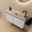 MONDIAZ TURE-DLUX 80cm toiletmeubel Cale. EDEN wastafel Glace positie rechts. Met 1 kraangat. SW1103192