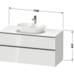 Duravit D-Neo wastafelonderkast 120x66.4x55cm 2 lades Linnen Mat SW641296