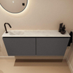 MONDIAZ TURE-DLUX 120cm toiletmeubel Dark Grey. EDEN wastafel Opalo positie links. Met 1 kraangat. SW1104274