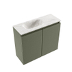 MONDIAZ TURE-DLUX 60cm toiletmeubel Army. EDEN wastafel Ostra positie links. Zonder kraangat. SW1104703