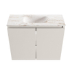 MONDIAZ TURE-DLUX 60cm toiletmeubel Linen. EDEN wastafel Frappe positie midden. Met 1 kraangat. SW1102844