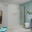 FugaFlow Eccelente Vetro inloopdouche badkamer - 180x200cm - mat glas - wandarm - geborsteld koper SW1124486