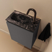 MONDIAZ TURE-DLUX 40cm toiletmeubel Dark Grey. EDEN wastafel Lava positie links. Met 1 kraangat. SW1103759