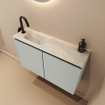 MONDIAZ TURE-DLUX 80cm toiletmeubel Greey. EDEN wastafel Ostra positie links. Met 1 kraangat. SW1104856