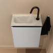 MONDIAZ TURE-DLUX 40cm toiletmeubel Plata. EDEN wastafel Opalo positie links. Met 1 kraangat. SW1104444