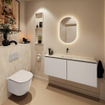 MONDIAZ TURE-DLUX 120cm toiletmeubel Linen. EDEN wastafel Ostra positie midden. Zonder kraangat. SW1104949