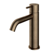 Hotbath Cobber middelhoge wastafelkraan met gebogen uitloop zonder waste verouderd messing SW73527