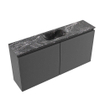 MONDIAZ TURE-DLUX 100cm toiletmeubel Dark Grey. EDEN wastafel Lava positie midden. Zonder kraangat. SW1103796