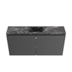 MONDIAZ TURE-DLUX 100cm toiletmeubel Dark Grey. EDEN wastafel Lava positie midden. Met 1 kraangat. SW1103748