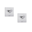Zack Peco handdoekhaak 4.2x4.2cm vierkant zelfklevend Mat Geborsteld RVS set van 2 SW23649