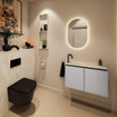 MONDIAZ TURE-DLUX 80cm toiletmeubel Plata. EDEN wastafel Ostra positie links. Met 1 kraangat. SW1104993