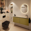MONDIAZ TURE-DLUX 120cm toiletmeubel Oro. EDEN wastafel Frappe positie rechts. Met 1 kraangat. SW1102919