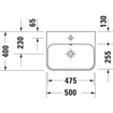 Duravit HappyD 2 Plus opbouwwastafel met kraangat met overloop 50x40cm met keramisch push-open ventiel wit SW358146