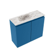 MONDIAZ TURE-DLUX 60cm toiletmeubel Jeans. EDEN wastafel Glace positie links. Met 1 kraangat. SW1103325
