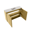 MONDIAZ TURE-DLUX 80cm toiletmeubel Oro. EDEN wastafel Glace positie midden. Zonder kraangat. SW1103423