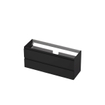 INK Wastafelonderkast - 120x40x52cm - 2 lades - greeploos - MDF lak zwart mat SW352224