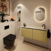 MONDIAZ TURE-DLUX 120cm toiletmeubel Oro. EDEN wastafel Ostra positie rechts. Met 1 kraangat. SW1104992