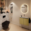 MONDIAZ TURE-DLUX 60cm toiletmeubel Oro. EDEN wastafel Glace positie rechts. Zonder kraangat. SW1103447