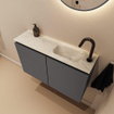 MONDIAZ TURE-DLUX 80cm toiletmeubel Dark Grey. EDEN wastafel Ostra positie rechts. Met 1 kraangat. SW1104807