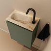 MONDIAZ TURE-DLUX 40cm toiletmeubel Army. EDEN wastafel Frappe positie links. Met 1 kraangat. SW1102673