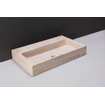 Forzalaqua Taranto wastafel 50x30x8cm Rechthoek 1 kraangat Natuursteen Travertin gezoet SW67857