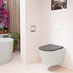 MONDIAZ LAVIE wandclosetpack - 36x53cm - diepspoel - rimless - Linen (offwhite) - softclose - quick-release - toiletzitting - Dark grey (grijs) SW1208603