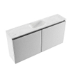 MONDIAZ TURE-DLUX 100cm toiletmeubel Plata. EDEN wastafel Opalo positie midden. Met 1 kraangat. SW1104483