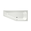 Xenz Lagoon compact ligbad - 160x75cm - met overloop - zonder afvoer - Hoekopstelling rechts - Acryl Edelweiss mat SW102960