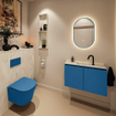 MONDIAZ TURE-DLUX 80cm toiletmeubel Jeans. EDEN wastafel Ostra positie midden. Met 1 kraangat. SW1104867