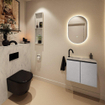 MONDIAZ TURE-DLUX 60cm toiletmeubel Plata. EDEN wastafel Opalo positie links. Met 1 kraangat. SW1104470