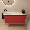 MONDIAZ TURE-DLUX 100cm toiletmeubel Fire. EDEN wastafel Glace positie links. Met 1 kraangat. SW1103295