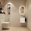 MONDIAZ TURE-DLUX 40cm toiletmeubel Talc. EDEN wastafel Opalo positie links. Zonder kraangat. SW1104161