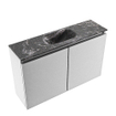MONDIAZ TURE-DLUX 80cm toiletmeubel Plata. EDEN wastafel Lava positie midden. Met 1 kraangat. SW1103988