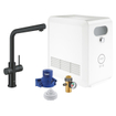 Grohe Blue Professional Keukenkraan - L-uitloop - 1-gats - filterfunctie - plat licht of bruisend water - velvet zwart SW1234882